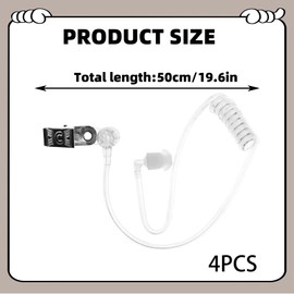 Vierone 4-Piece Secret Agent Accessories Security Earpiece Fake Ear Piece Costume Prop Replacement Acoustic Tube for 2-Way Radio Audio Headsets