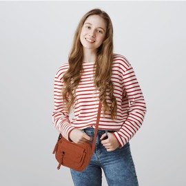 Prizmxed Small Shoulder Bag Women's Corduroy Adjustable Shoulder Strap Crossbody Bag Women's Small Fashionable and Portable Shoulder Bag Women's Suitable for Daily Travel and Appointments, brown