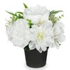 GnFlus White Artificial Flowers Small Fake Flowers in Vase Peonies
