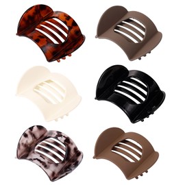 Flat Claw Clips, Colorful PC Flat Hair Clip Ergonomically Contoured Design Hairpin for Women Daily Commuting Parties Dances or Festival Hair Decoration