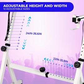 FAHKNS Piano Keyboard Stand and Bench, Z Style Portable and Adjustable Piano Stand with Headphone Bracket for 54-88 Key Electric Pianos, Piano Accessories with Bottom Wheel for Kids and Adults, White