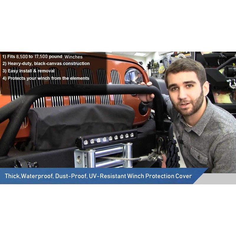 Winch Cover, Heavy Duty Waterproof Dust-Proof Winch Protection Cover, Ideal