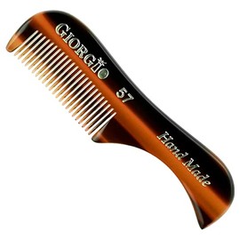 Giorgio G57 Peine extra pequeño de 2.75 pulgadas para barba y bigote de dientes finos para hombre para aseo y peinado del vello facial. Peine de bolsi