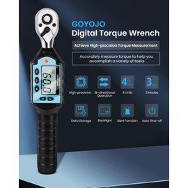 GOYOJO 1/4" Digital Torque Wrench 0.7–22ft-lbs/0.9–30 N.m High-Precision Professional Tool for Automotive, Motorcycle, Bicycle & DIY ±2% High Accuracy