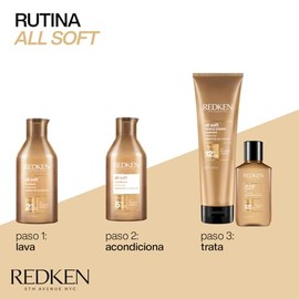 REDKEN- Shampoo All Soft |Shampoo hidratante para cabello seco y quebradizo | Proporciona hidratación profunda desde la raíz hasta la puntas |Formulad