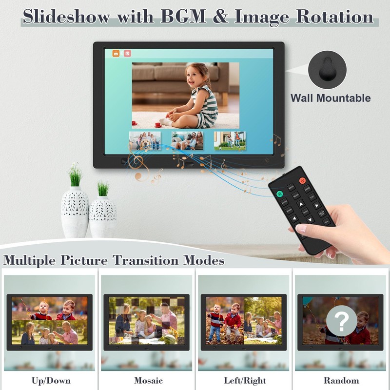 KECAG 10.1" Digital Picture Frame, 1080P IPS Digital Photo Frame,