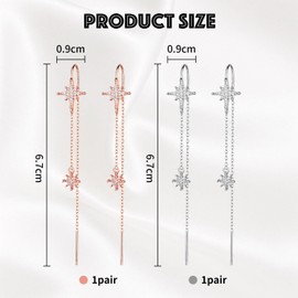 FDGGT 2 Pairs Star Tassel Earrings, Long Earrings, Fashion Simple Earrings, Elee Earrings, Women's Jewelry