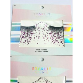 Starlit Studio 2 packs of Starlit Studio Face Tattoos Metallic Tears Sparkle Purple/Silver