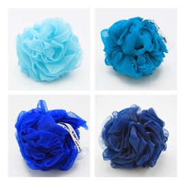 Premium Bath Puffs Made from 100% Recycled Materials | Pack of 4 Super Soft Large Exfoliating Puffs | Long-Lasting, Durable & Recyclable (Under The Sea)