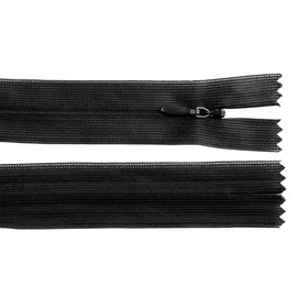 cyclingcolors 2x Cerniera invisibile N°3 30 cm – chiusura lampo in poliestere Dederon con cursore, estremità aperta, maglia scorrevole per cucito sartoria abbigliamento giacche cappotti – nero