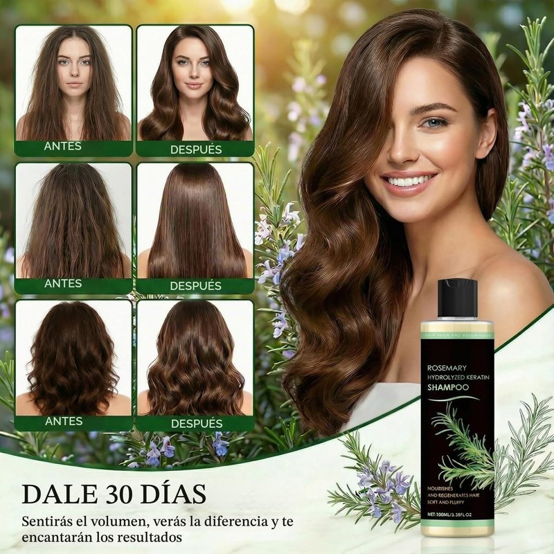 100ml Champú Orgánico De Romero Para El Crecimiento Del Cabello