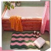 Nuanchu Cute Scalloped Bathroom Rug, Plush Tufted Absorbent Soft Wave