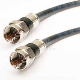 20ft RG6 CL2 In Wall Rated Coax Cable Solid Copper Conductor 18AWG 3GHz 75 Ohm Nickel Plated Brass Connectors Antenna HDTV UL ETL CL2 Custom Cut and Assembled in USA