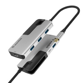 WAVLINK USB-C 6-in-1 Docking Station PowerDelivery/87W Output HDMI/4K@30Hz, 4 USB 3.0 Port USB Hub Type C Docking Station for Windows 7/8/10/11, Mac OS X 10.11 or later, Chrome OS/Linux