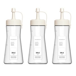 Sunch Craft 3 Pcs Condiment Squeeze Bottle 350ML/11.8OZ Ketchup Salad Honey Mustard Dressing Plastic Sauce Bottle (D)