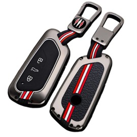 Happyit Zinc Alloy Car Key Cover Key Fob Cases for VW Volkseagen Golf 8 MK8 ID.3 ID.4 Cupra Skoda Octavia A8 SEAT Leon MK4 2020 2021 Formentor Tarraco (Matte+Square Buckle)