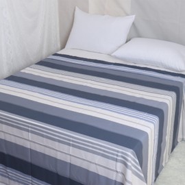 Cotton Flat Bed Sheets Queen Size Hotel Quality Striped Flat Sheet Sold Separately Decorative Top Sheet for Bed