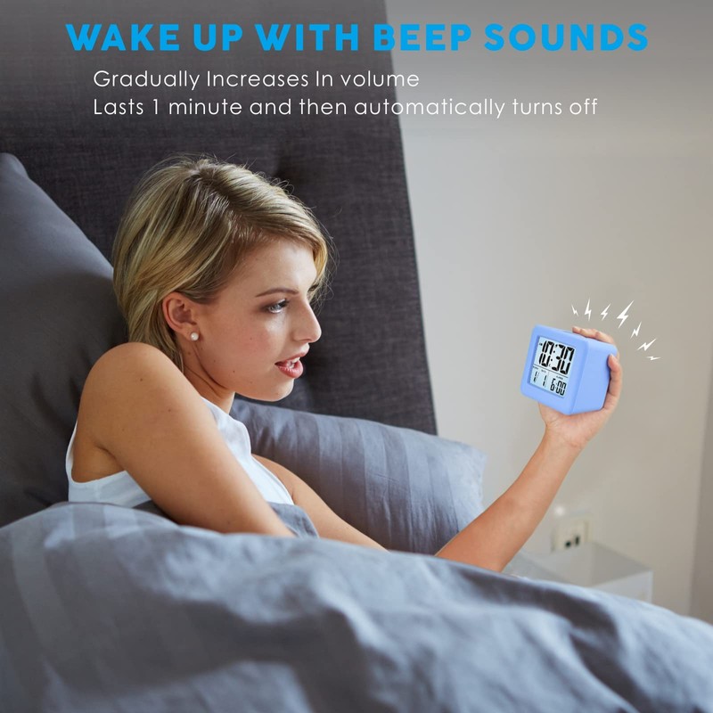 Plumeet Digital Alarm Clock Kids Clock with Snooze and White