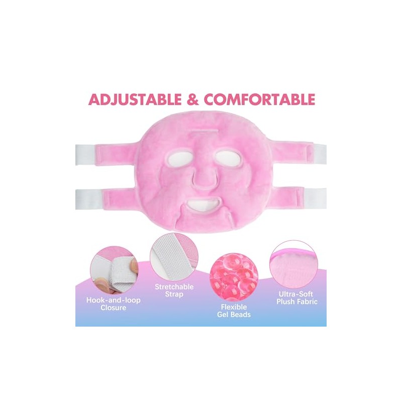 Compresa de hielo para el rostro, mascarilla de hielo reutilizable,