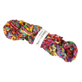 VintageandYou Multicolor Recycled Pure Silk Braided Yarn 100 Grams/Strand