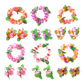 Juego De Guirnaldas Hawaianas De 18 Piezas Con Decoración Ha