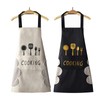 DILLMAN Women Kitchen Apron with Hand Wipe Pockets，Big Pocket,Hand-wiping, Waterproof
