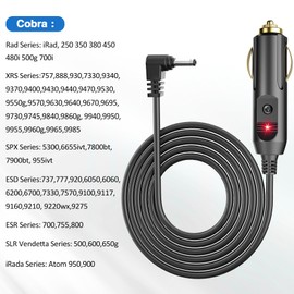 ZiBwnfuxcz Radar Detector Power Cord Compatible with Cobr RAD 350 380 450 480i 700i XRS9370 XRS955 XRS5300 XRS7700 Radar Laser Detector, Radar Detector Power Cable with DC3.5 Interface 6.5ft