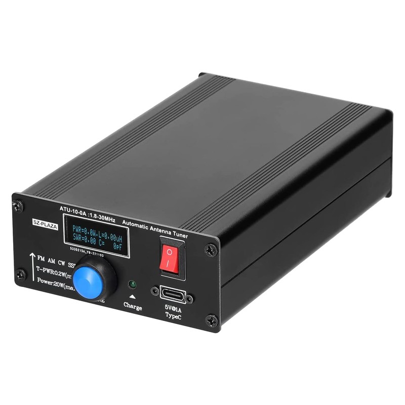ATU-10-0A Black Shortwave Antenna Tuner 20W 1.8-30MHz Shortwave Power Meter