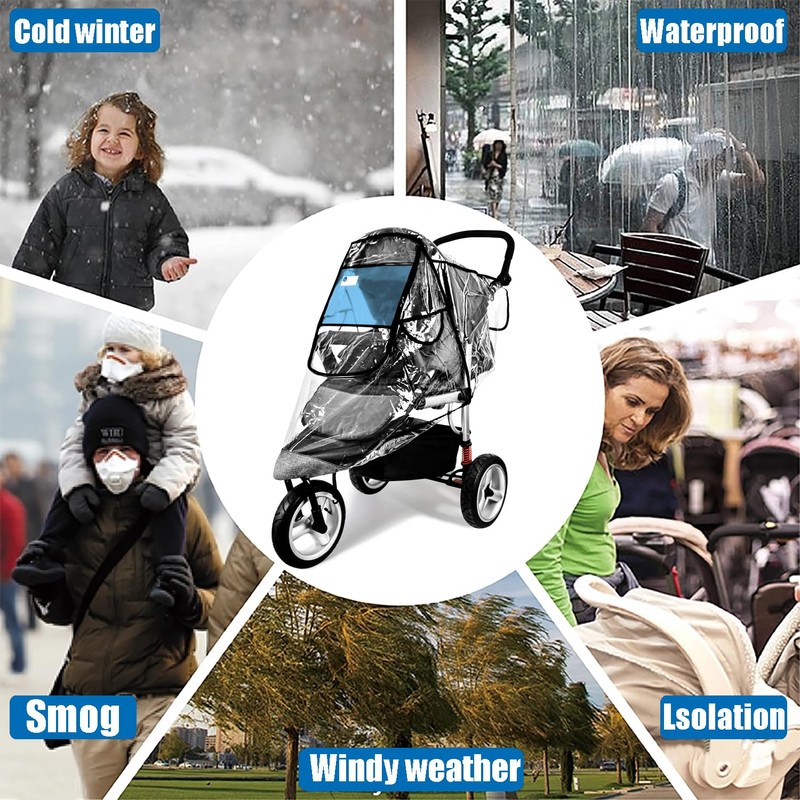 Stroller Rain Cover,Universal Stroller Accessory,Waterproof,Windproof Protection,Protect from Dust Snow,Baby Travel