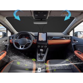SKTU Sonnenschutz Frontscheiben kompatibel mit Renαult Captur I II Clio 4 5 2013-2024 Innen Faltbar Frontscheibenabdeckung mit UV Schutz