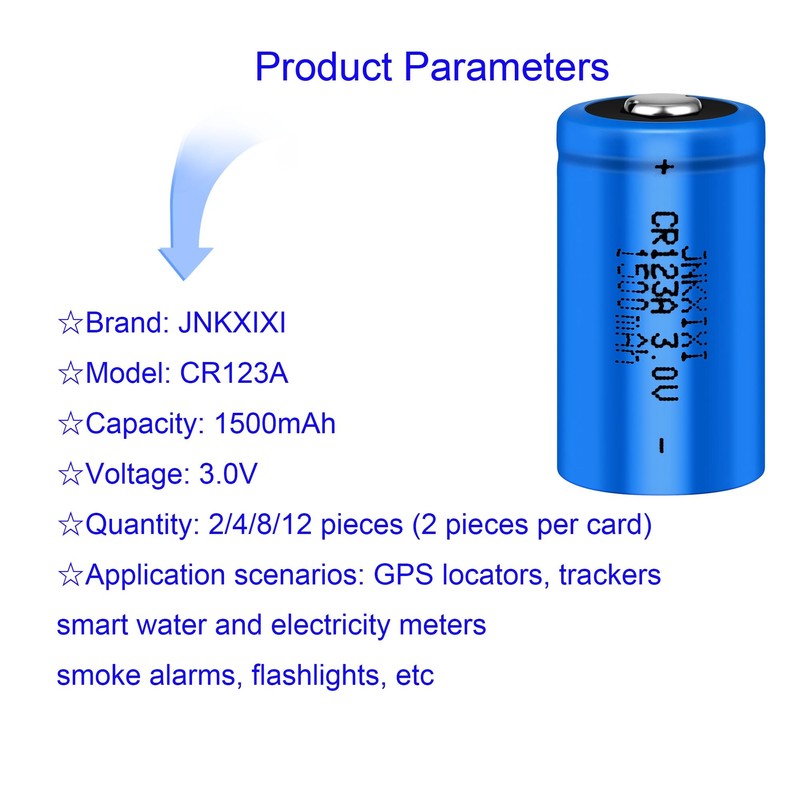JNKXIXI CR123A 3V Lithium Battery (8)