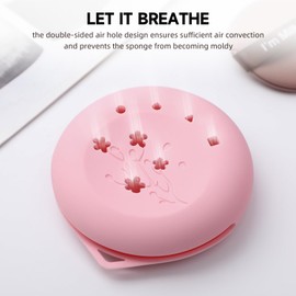 2in1 makeup sponge holder,beauty blender case, Powder Puff case, beauty blender holder for Travel (Pink)