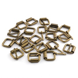 E-outstanding - Hebilla de rodillo de una sola punta, 12 unidades de hebilla de metal de bronce para cinturones, bolsos, zapatos, accesorios de hardware de bricolaje, 1 pulgada