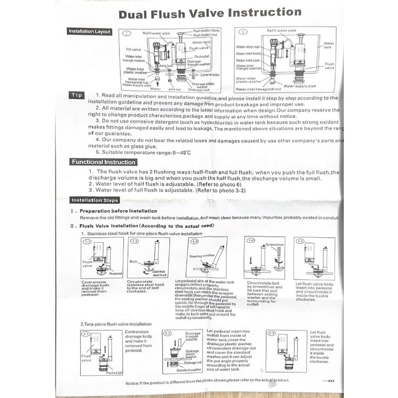 T Tulead Toilet Push Button Valve Replacement Flush Toilet Dual