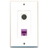 RiteAV 1 Port S-Video 1 Port Cat6 Ethernet Purple Wall