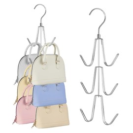 Greyoe Scarf Hangers, Pack of 2 Handbag Holders, Tie Holder, Hanging Bag Rack, Multifunctional Belt Tie Sling Hook Organiser for Ties, Scarves, Scarves, Bags