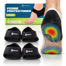 2 Paar (4 Stück) - Plantarfasziitis Gel-Fersenschalen, Ferseneinlagen Damen Herren – Schmerzlinderung bei Fersensporn, Achillessehnenentzündung und rissigen Fersen