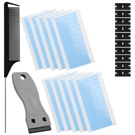 Girihe 120 PCS Tapes for Hair Extensions with Scraper Comb, Tape Extension Tabs Tape Tabs for Hair Extensions, Hairr Tapes f or Hairr Extension Wigs Hairpieces