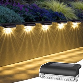 Herzila 12 Pack Solar Deck Lights Outdoor, Solar Step Lights Waterproof Led Lights for Outdoor Stairs, Step, Fence, Yard, Patio, and Pathway(3000K Warm White)