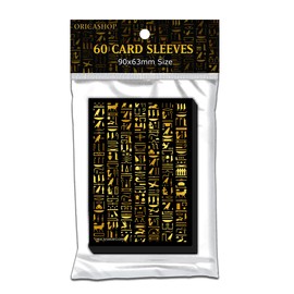 WAIFUWORLD SHOP YGO Card Sleeves | Card Sleeves Compatible with Japanese Yu-Gi-Oh! TCG Cards | Partial Holo Effect | 60 Pieces per Pack | YGO Cases Egyptian Millennium Style