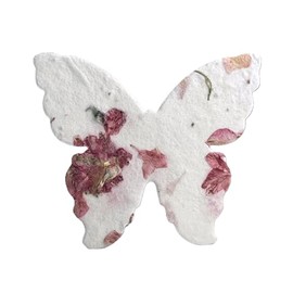 Of The Earth Handmade Paper - Wildflower Seed Paper Butterfly Shape - Large 3" - Set of 48 (24s Pink Petal)