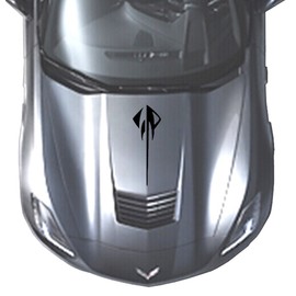 Clausen's World Stingray Hood Decal Vinyl Graphics 28 Inch Racing Stripes, Fits Chevy Corvette C7, Black