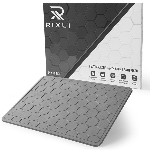 RIXLI Diatomaceous Earth Stone Bathmat | Eco-Friendly XL Stone Bath