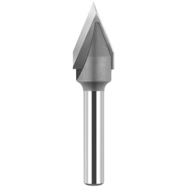 BINSTAK 45 Degree V Groove Router Bit Carbide Tipped CNC V Bit with 1/4 Shank 1/2 Inch Cutting Diameter CNC Woodworking Tools