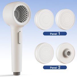 Shower Head with Handheld, High Pressure Shower Heads with 3 Modes, 360° Rotating Handheld Shower Head, Backwash Anti Clogging Showerhead with 2 Panels