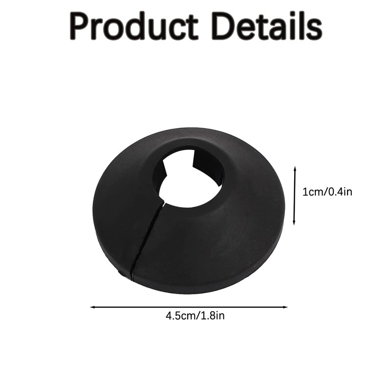 Radiator Pipe Covers, 4 Pcs Black Plastic Radiator Pipe Collars