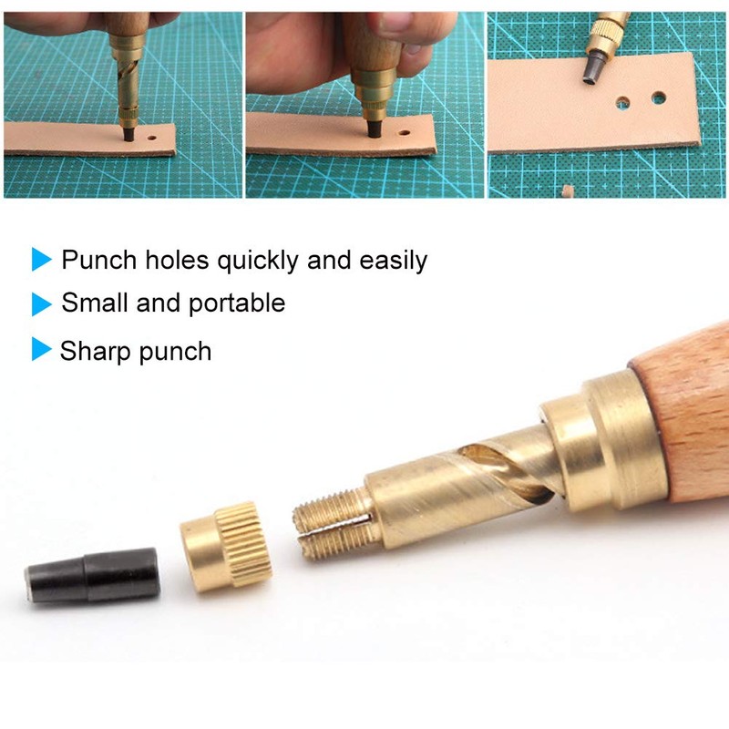 6 Piece Adjustable Japanese Screw Hole Punch Bookbinding Tool, Paper