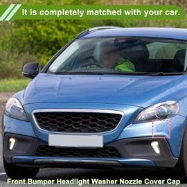 HOPESPANNER No.39814170 Front Left Side Bumper Headlight Washer Nozzle Cover Cap for Volvo V40 2014-2016 Strong Durable Unpainted Bumper Trim Nozzle Cover 1 Pc