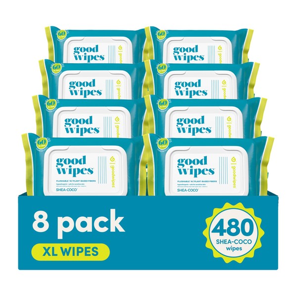 Goodwipes Flushable Butt Wipes Made with Vitamin E & Aloe