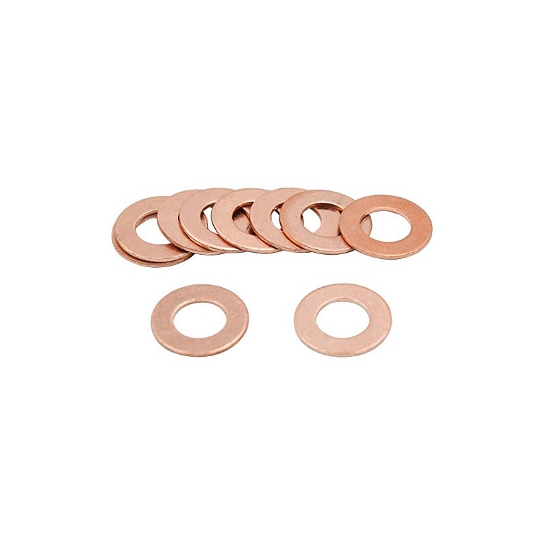 sourcing map 10 Pcs 10mm Inner Diameter Copper Washers Flat